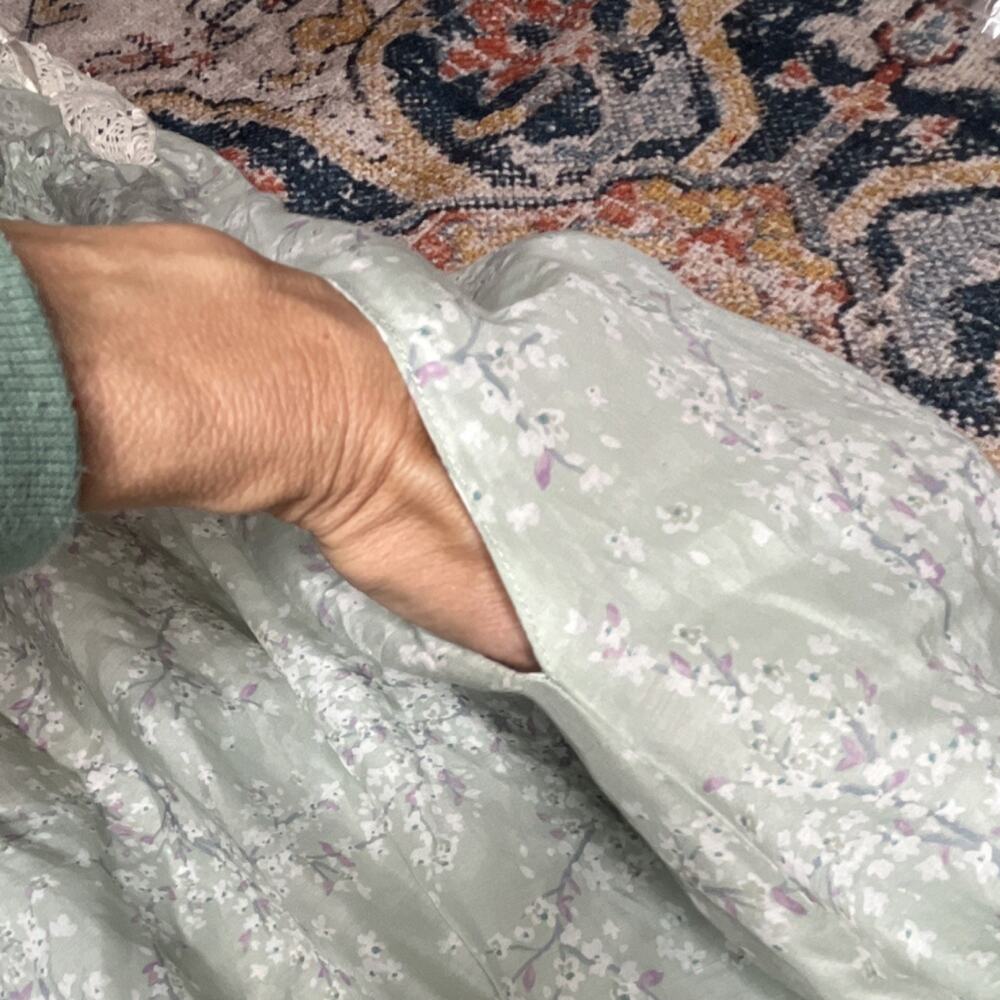 Anthropologie Papinelle Cheri Blossom Maxi Nightgown Silk Cotton Large $109 - Picture 9 of 9